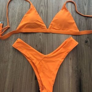 Zaful Bright Orange Bikini Set